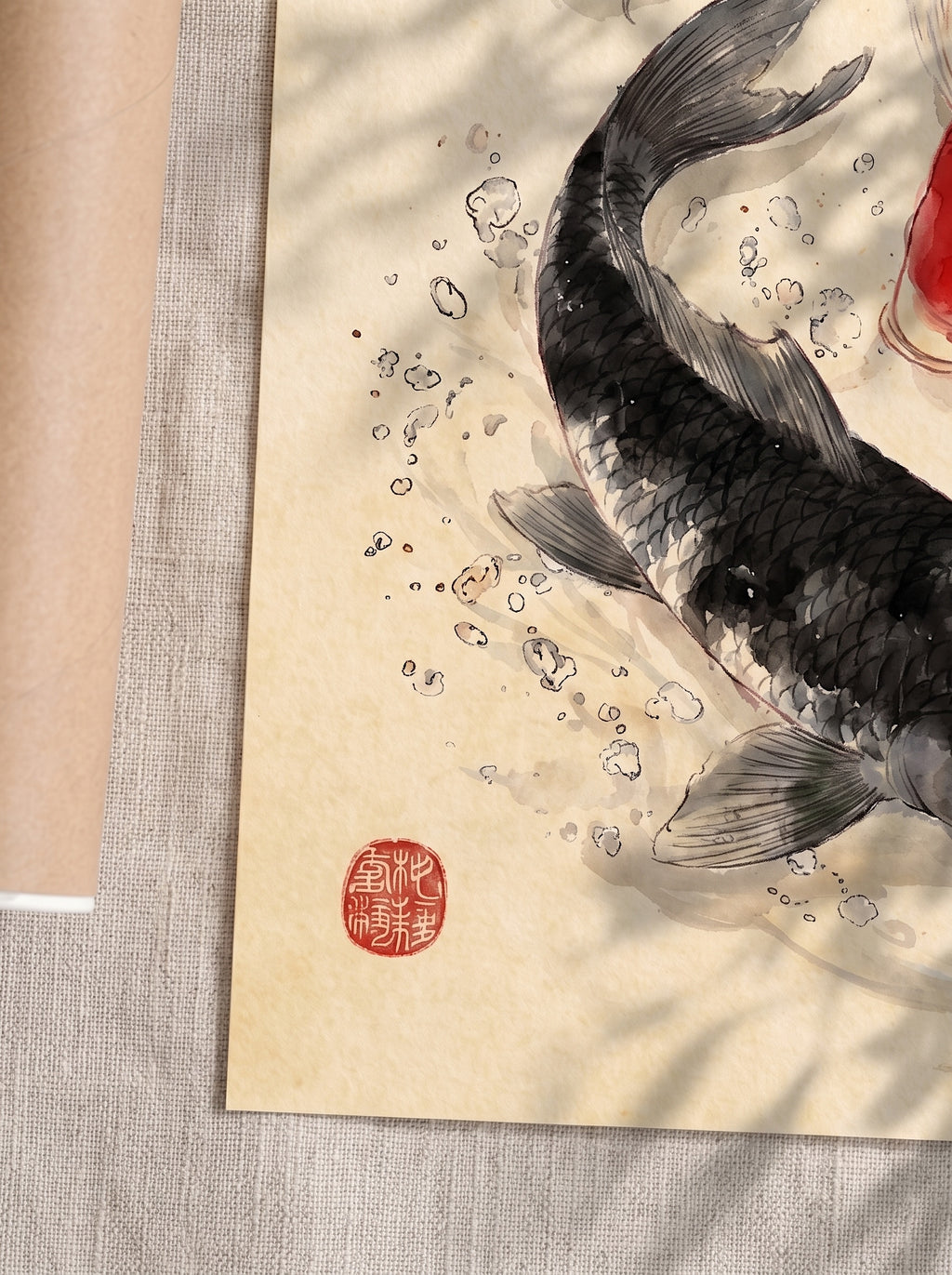 Koi Fish — Japanese Ukiyo-e Style