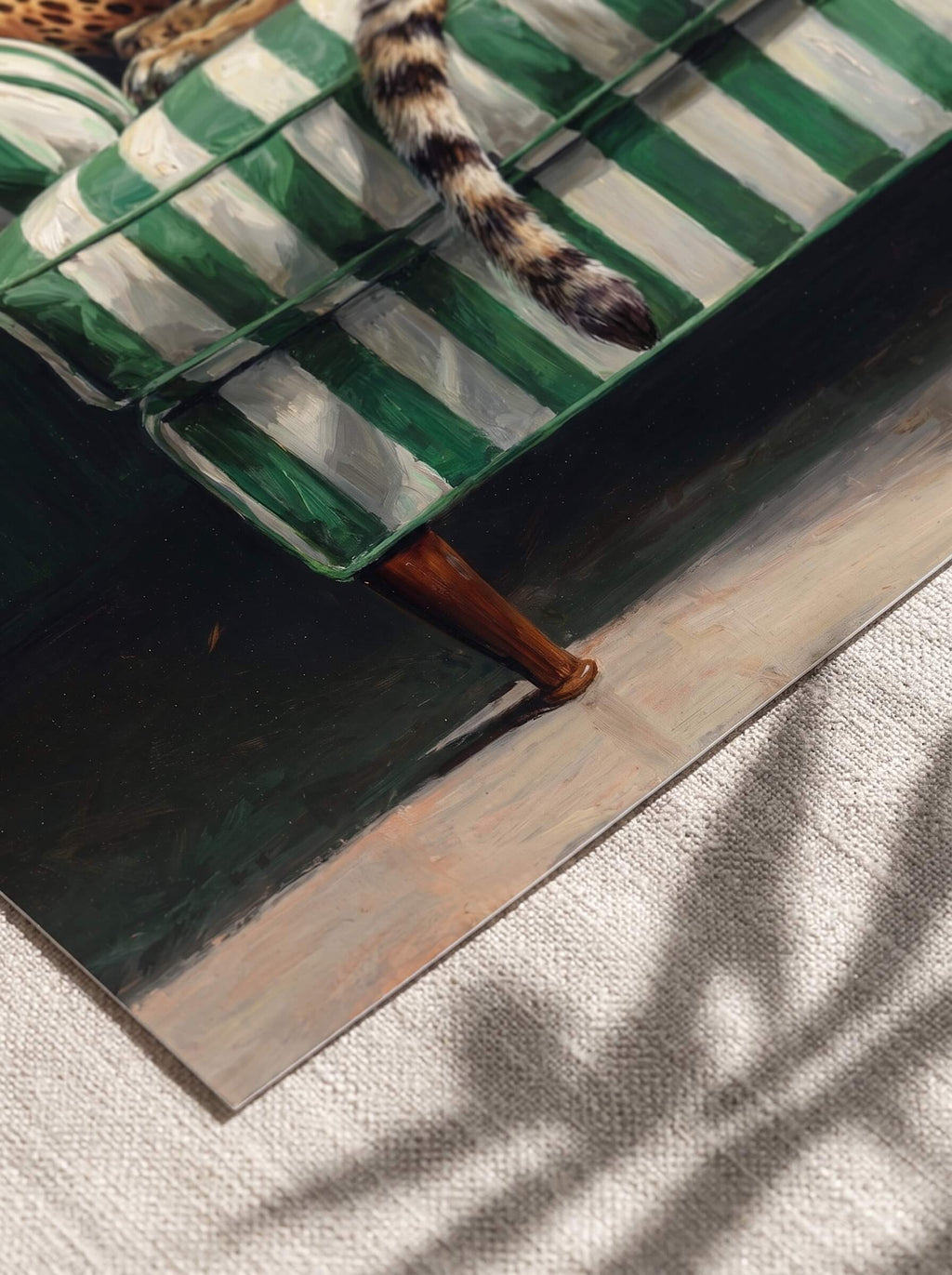 Leopard on a Green Sofa, Poster, Decorative Print