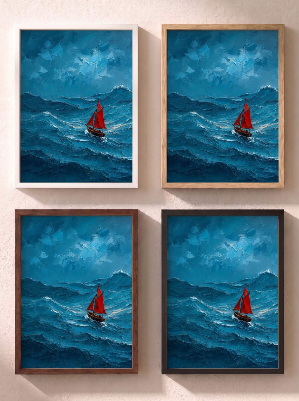 Red sail through the storm, Poster, Decorative Print