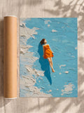 Girl enjoying the sea, Poster, Decorative Print