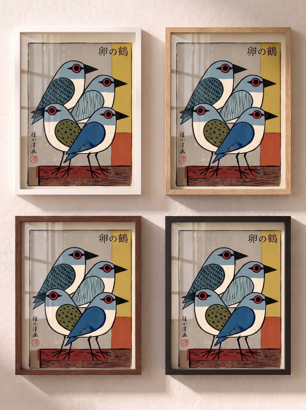 Ancient birds — Japanese Ukiyo-e Style