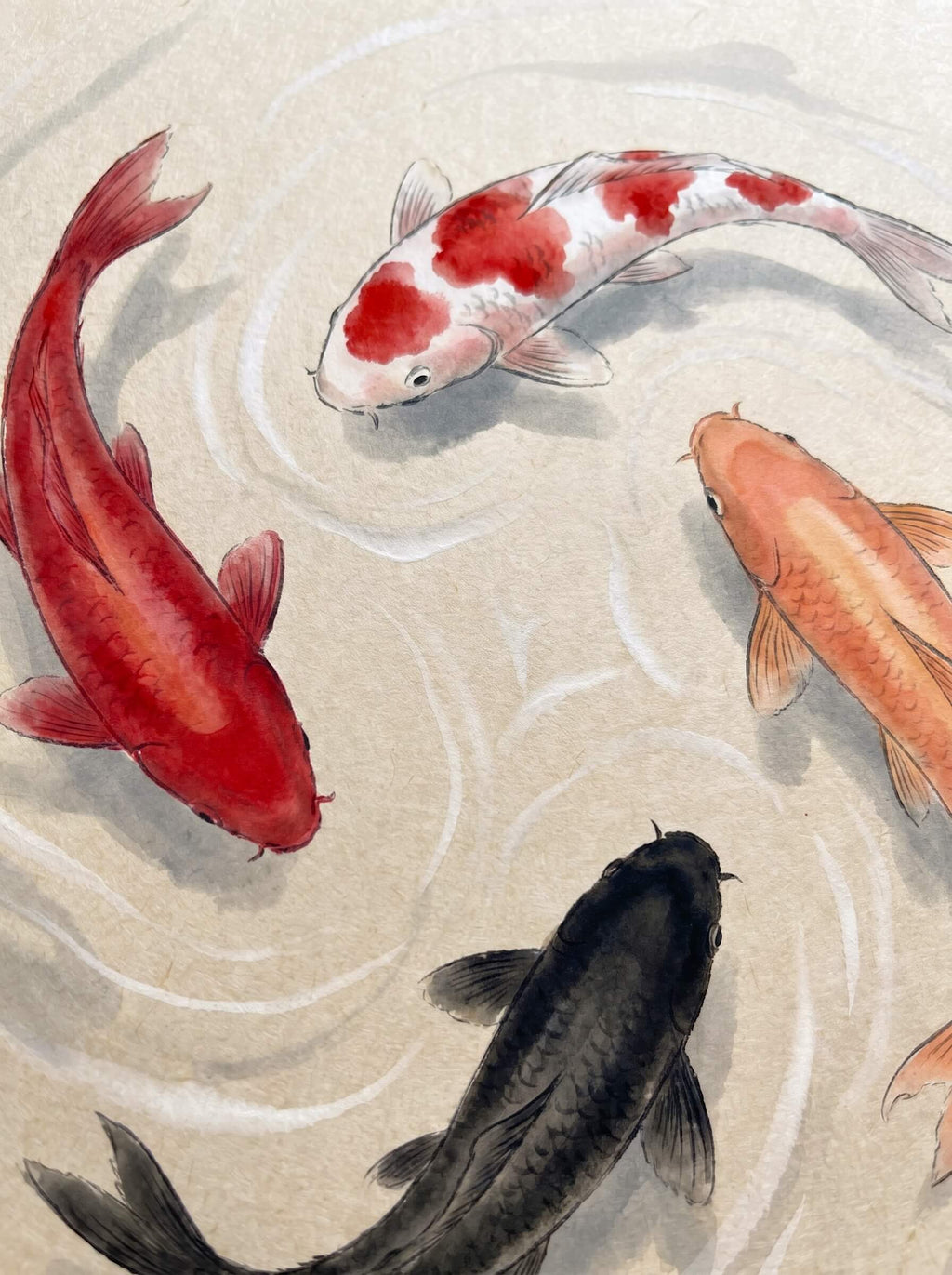 Carpas Koi — Estilo japonés Ukiyo-e