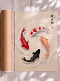 Carpas Koi — Estilo japonés Ukiyo-e