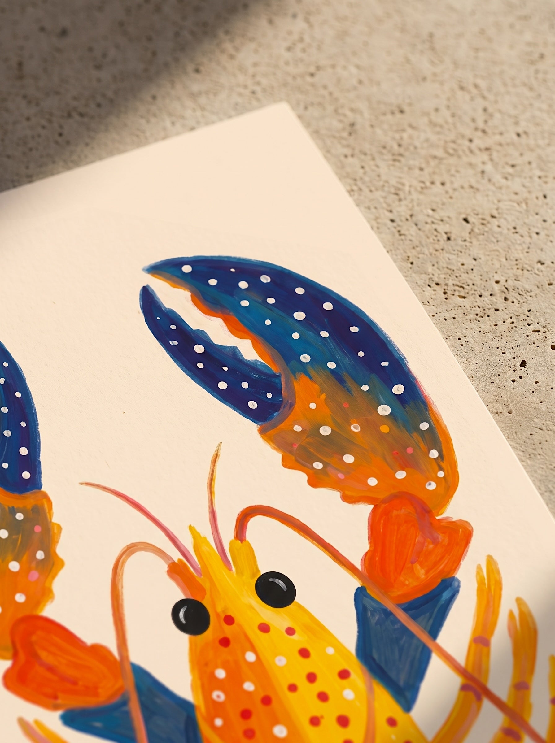 Colorful Decorative Lobsters, Poster, Decorative Print