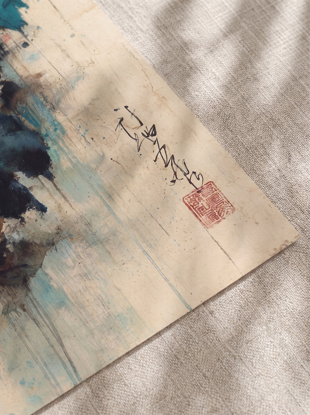 Blue Birds — Japanese Ukiyo-e Style