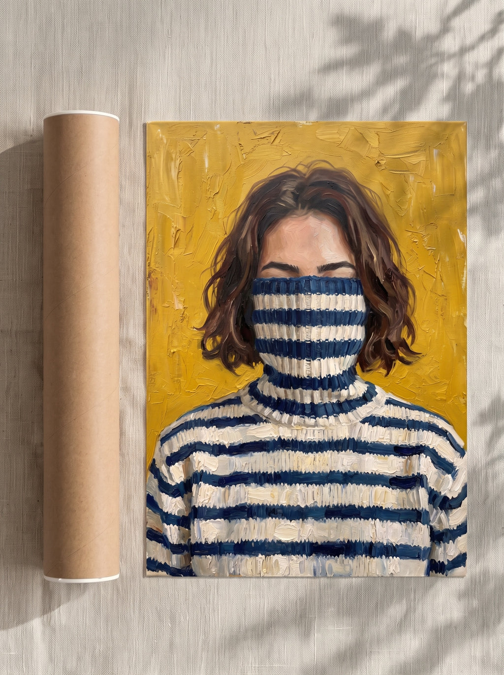 Woman in a Striped Sweater